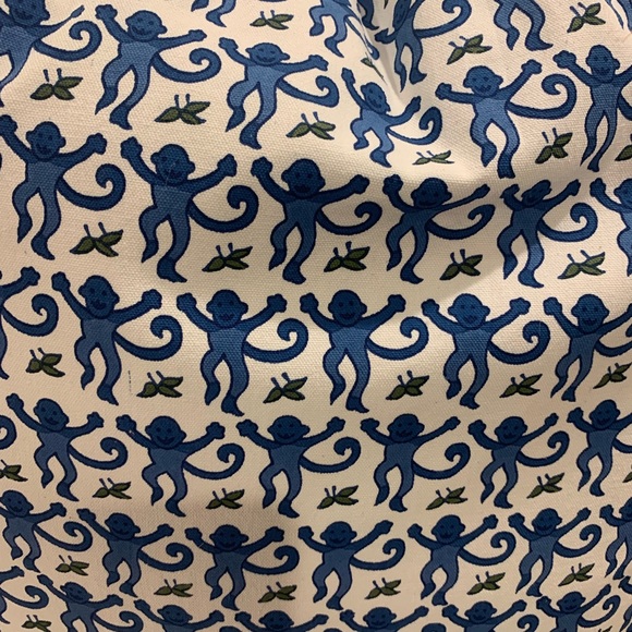 🌟NWT🌟 ROLLER RABBIT blue monkey pillow  26 X 26 - Picture 3 of 10